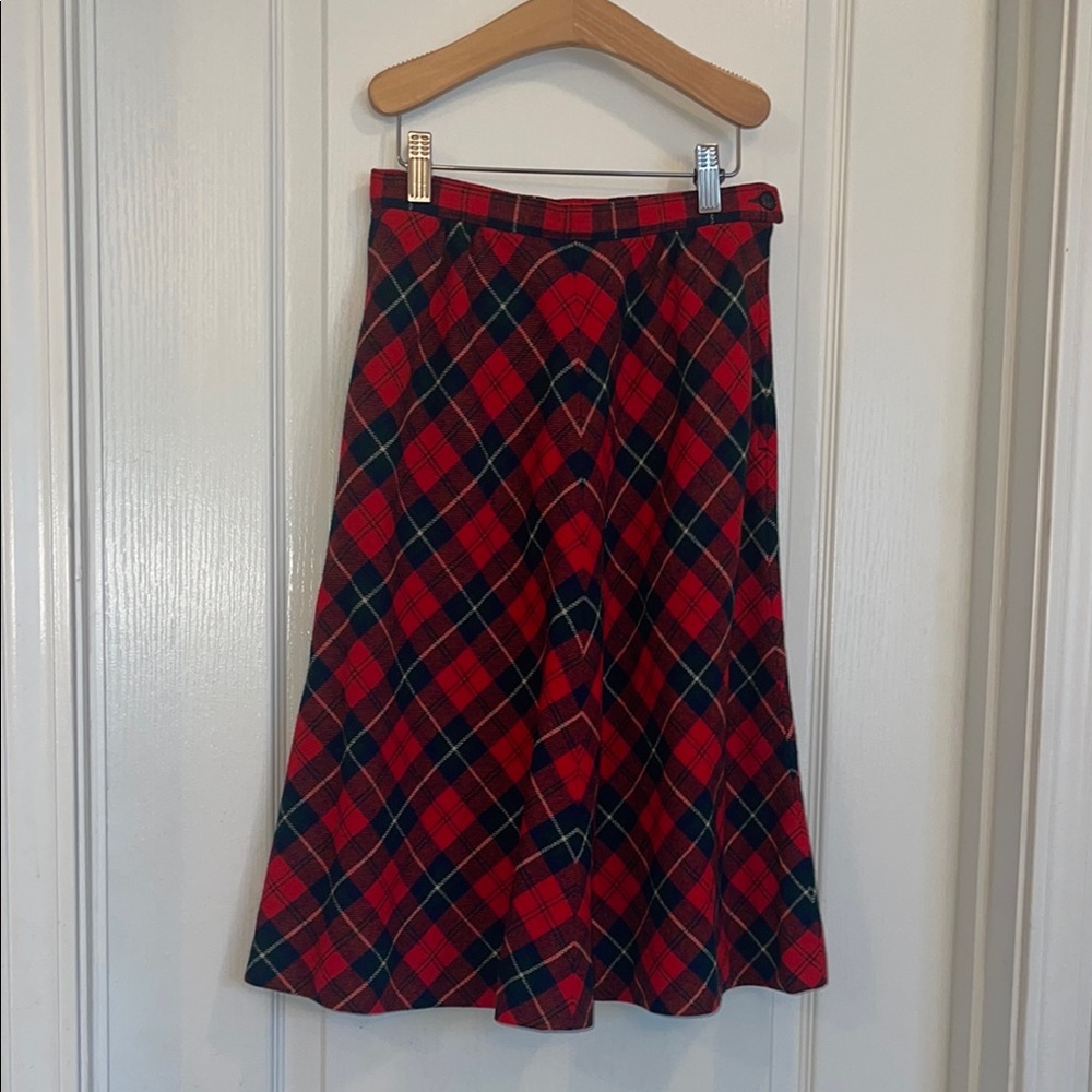 Pendleton Wool Plaid Red and Black Women's Skirt